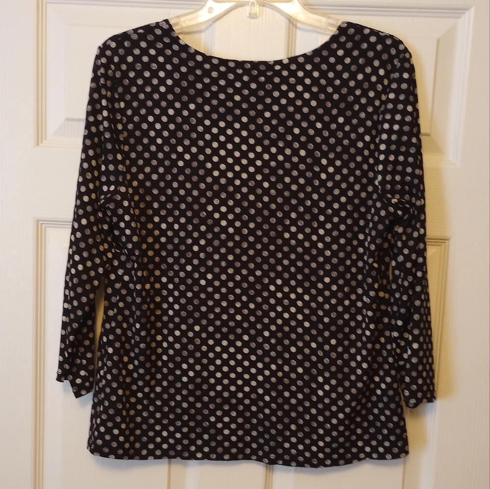 Charter Club polkadot black and white top.XL - Picture 4 of 7